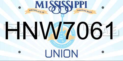 HNW7061 Mississippi License Plate