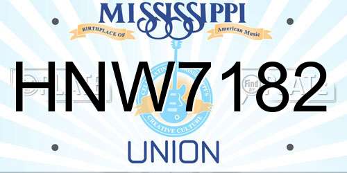 HNW7182 Mississippi License Plate
