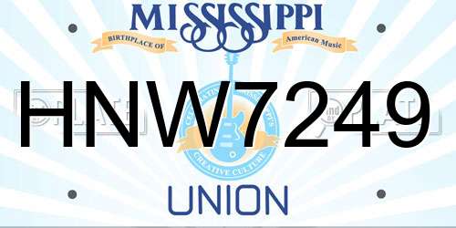 HNW7249 Mississippi License Plate