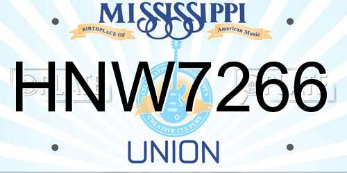 HNW7266 Mississippi License Plate