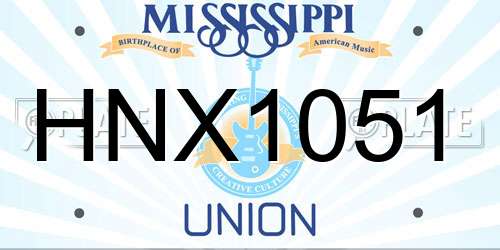 HNX1051 Mississippi License Plate