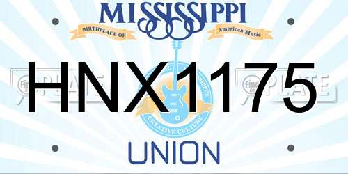 HNX1175 Mississippi License Plate
