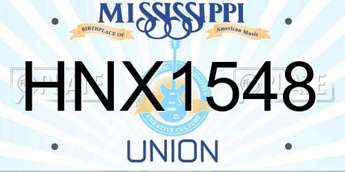 HNX1548 Mississippi License Plate