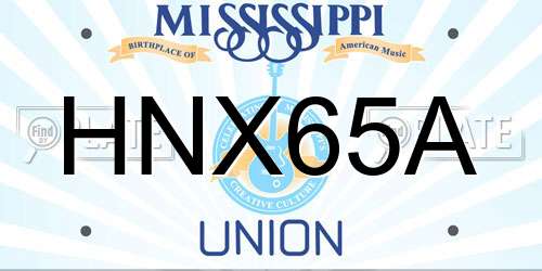 HNX65A Mississippi License Plate