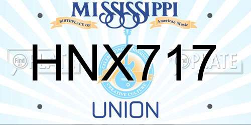HNX717 Mississippi License Plate