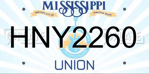 HNY2260 Mississippi License Plate