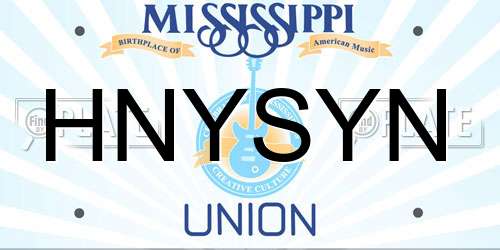 HNYSYN Mississippi License Plate