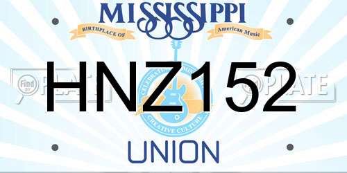 HNZ152 Mississippi License Plate