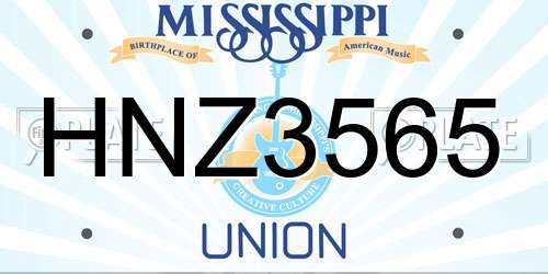 HNZ3565 Mississippi License Plate