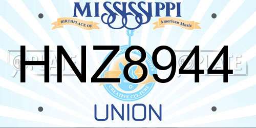HNZ8944 Mississippi License Plate