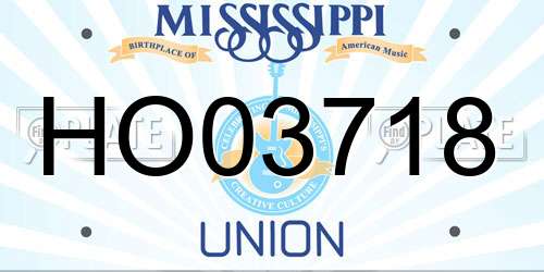 HO03718 Mississippi License Plate