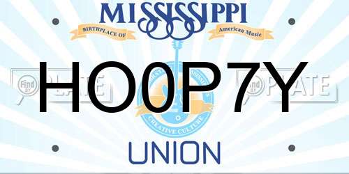 HO0P7Y Mississippi License Plate