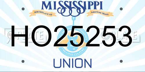 HO25253 Mississippi License Plate