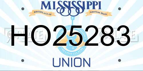 HO25283 Mississippi License Plate