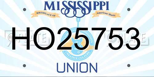 HO25753 Mississippi License Plate