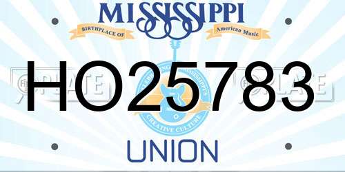 HO25783 Mississippi License Plate
