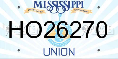 HO26270 Mississippi License Plate