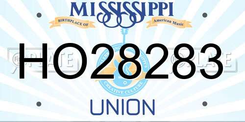 HO28283 Mississippi License Plate