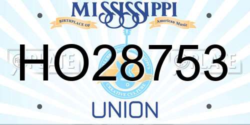 HO28753 Mississippi License Plate