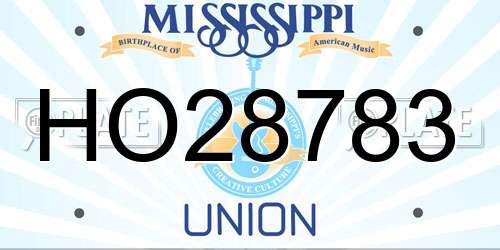 HO28783 Mississippi License Plate