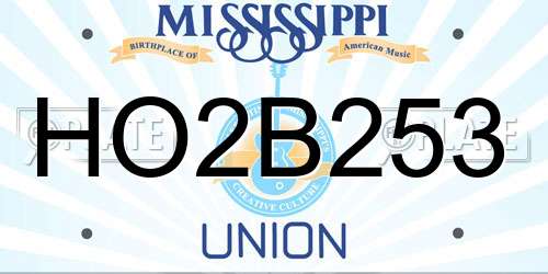 HO2B253 Mississippi License Plate