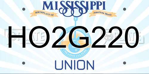 HO2G220 Mississippi License Plate