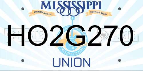 HO2G270 Mississippi License Plate