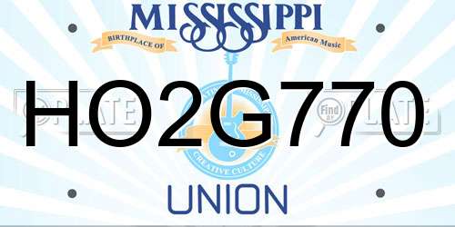 HO2G770 Mississippi License Plate