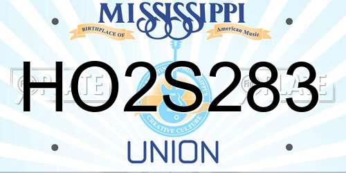 HO2S283 Mississippi License Plate