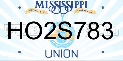 HO2S783 Mississippi License Plate