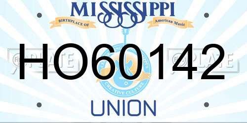 HO60142 Mississippi License Plate