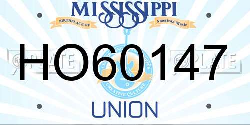 HO60147 Mississippi License Plate