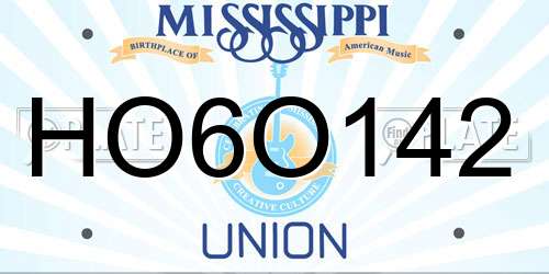 HO6O142 Mississippi License Plate