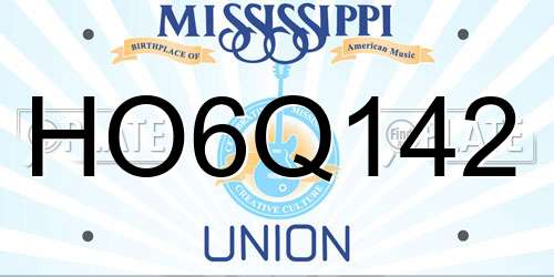 HO6Q142 Mississippi License Plate