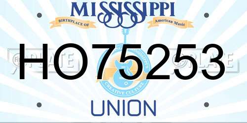 HO75253 Mississippi License Plate