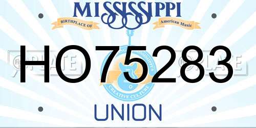 HO75283 Mississippi License Plate