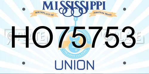 HO75753 Mississippi License Plate