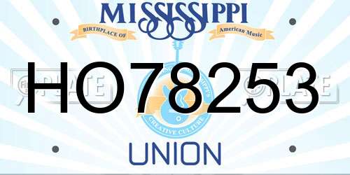 HO78253 Mississippi License Plate