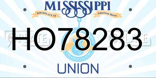 HO78283 Mississippi License Plate