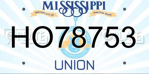 HO78753 Mississippi License Plate