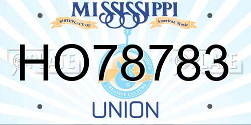 HO78783 Mississippi License Plate
