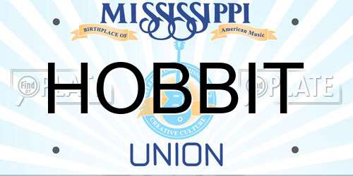HOBBIT Mississippi License Plate