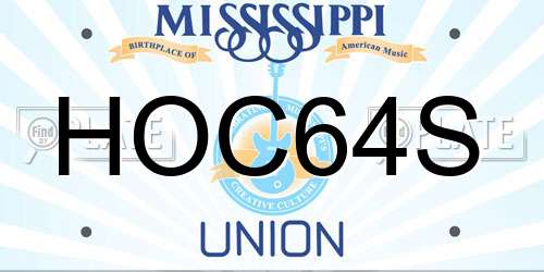 HOC64S Mississippi License Plate