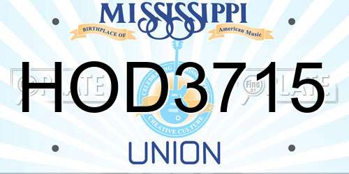 HOD3715 Mississippi License Plate