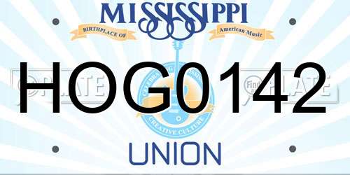 HOG0142 Mississippi License Plate