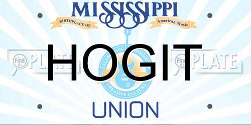 HOGIT Mississippi License Plate