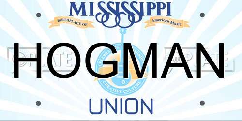 HOGMAN Mississippi License Plate