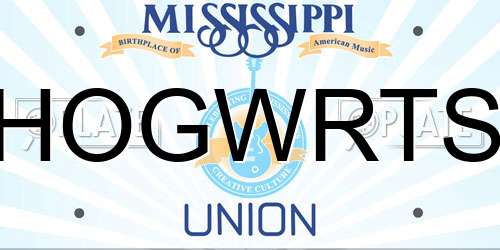 HOGWRTS Mississippi License Plate