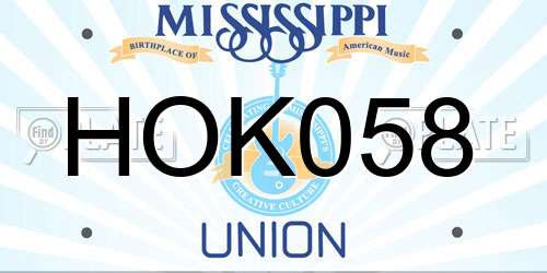 HOK058 Mississippi License Plate