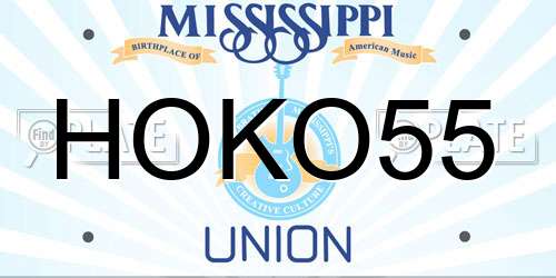 HOKO55 Mississippi License Plate
